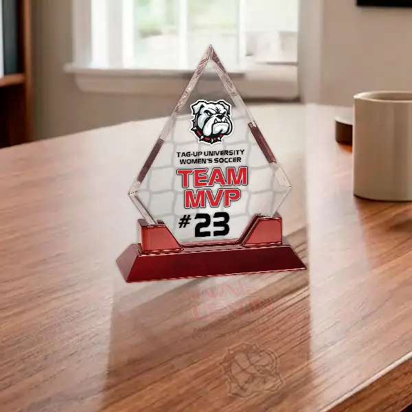 Glass Awards with Wood Base
